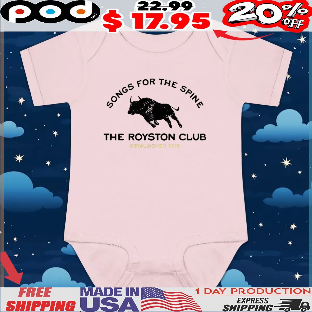 Songs for the spine the royston club 2019 t shirt