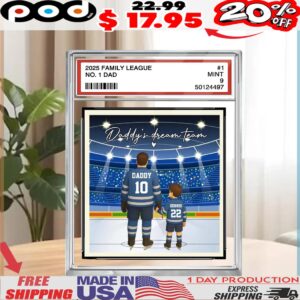 Sport Dad Keepsake Hockey No 1 Dad Personalized Trading Card Father's Day Gift Acrylic Block Plaque
