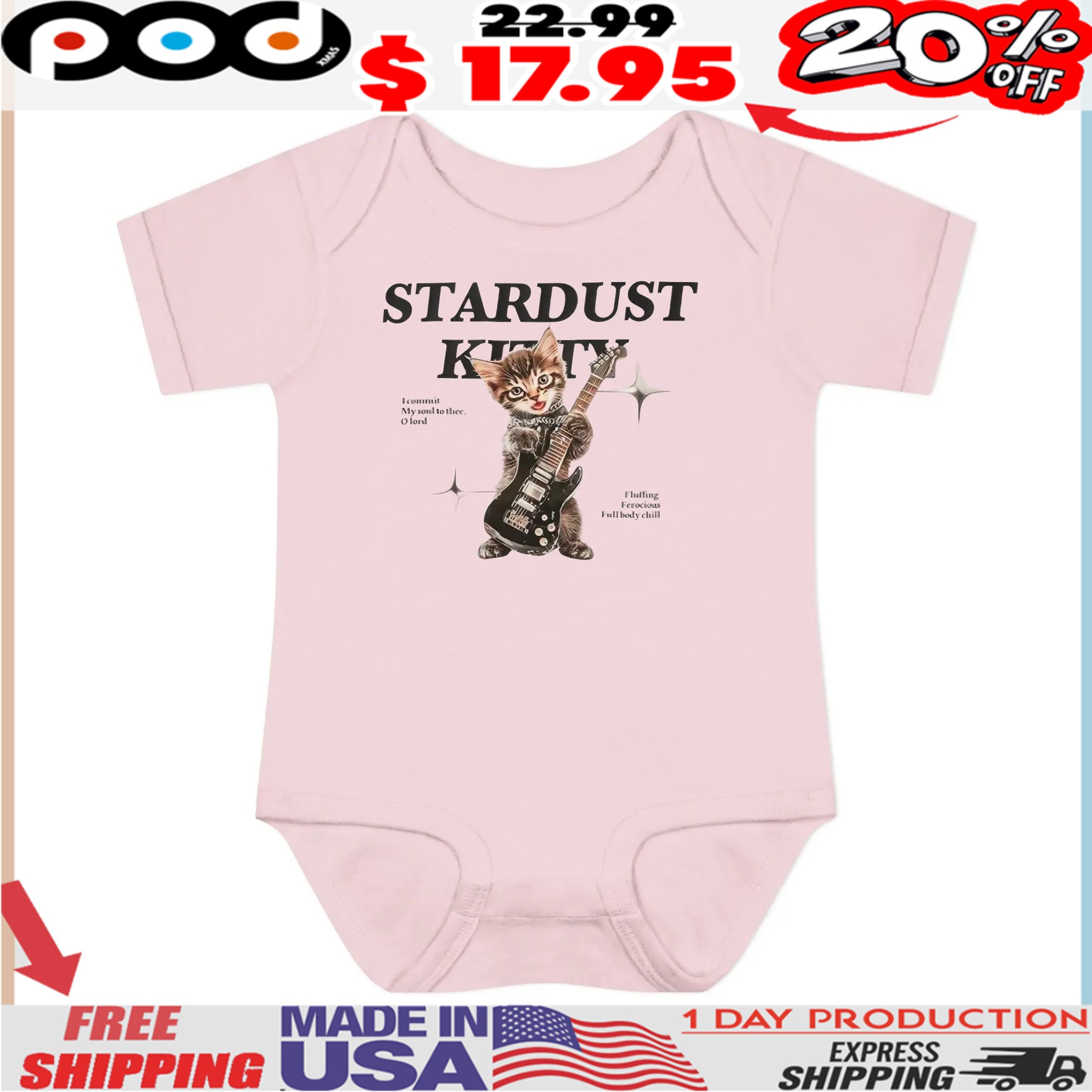 Stardust Kitty I Commit My Soul To Thee, Olord Fluffing Ferocious Full Body Chill T Shirt