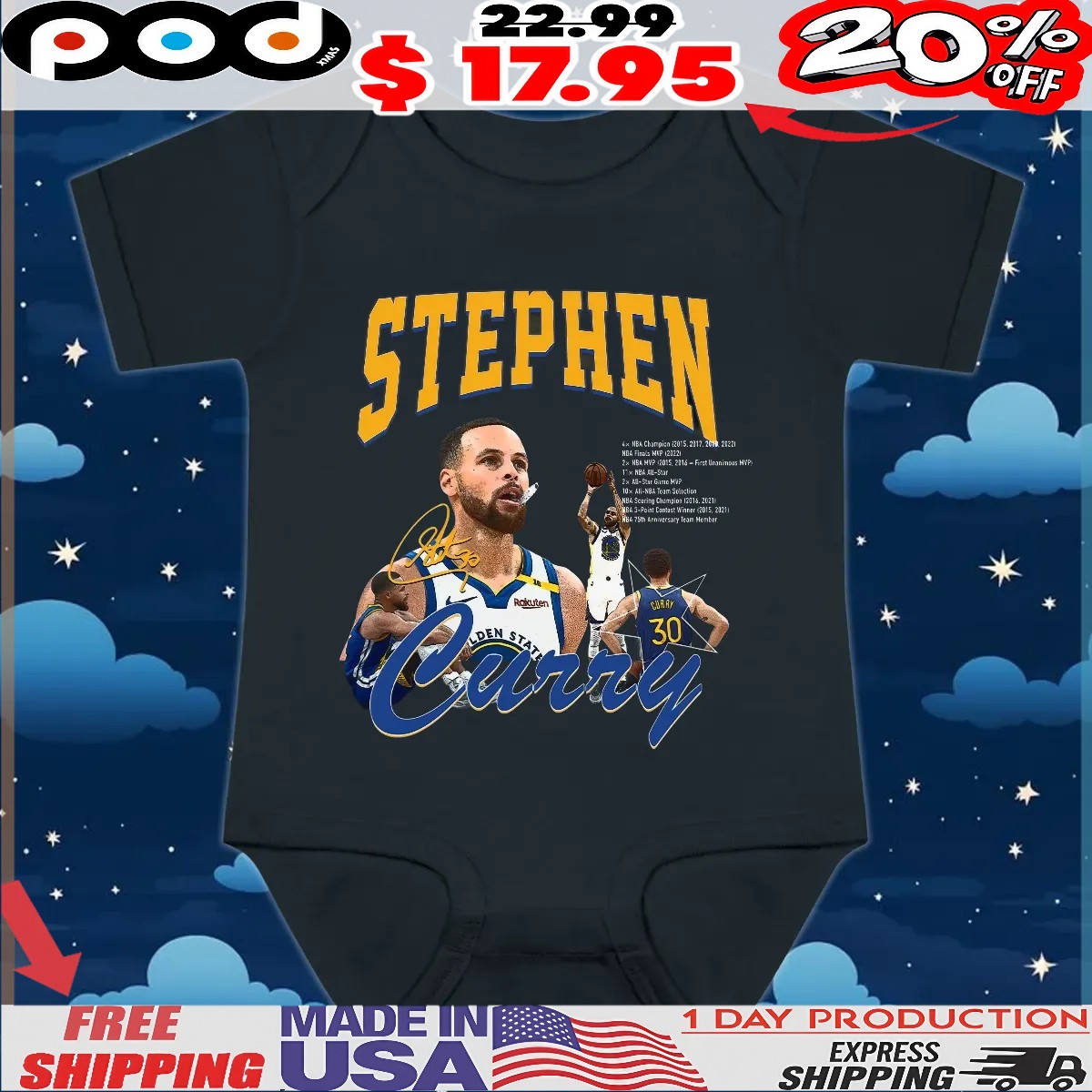 Stephen Curry honors the 3-point king NBA signature collage T Shirt