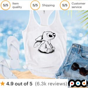 Stitch sitting sketch hand drawn t shirt