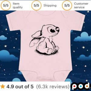Stitch sitting sketch hand drawn t shirt