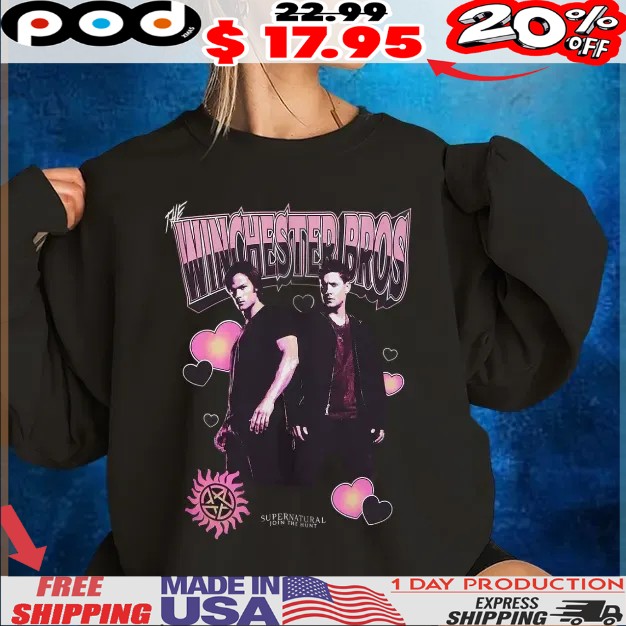 Supernatural Winchester Bros Portrait Hearts T Shirt Supernatural Winchester Bros Portrait Hearts T Shirt