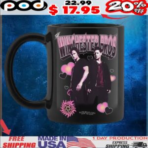 Supernatural Winchester Bros Portrait Hearts T Shirt