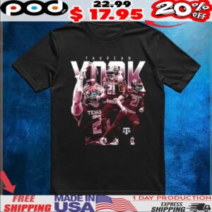 Taurean York Texas A&M Aggies Unisex Football Player vintage bootleg style t shirt