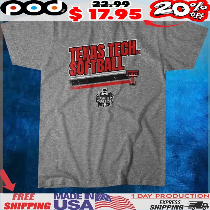 Texas Tech Softball Women's College World Series Stripe T Shirt Texas Tech Softball Women's College World Series Stripe T Shirt
