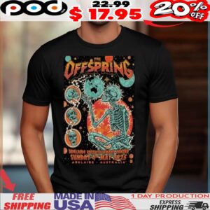 The Offspring Tour Adelaide, Australia May 04 2025 Skeleton Shirt