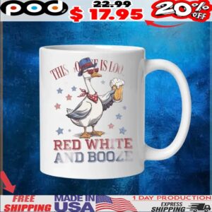 This Goose Is Loose Red White and Booze 4th of July Goose USA Drinking Independence Day T Shirt