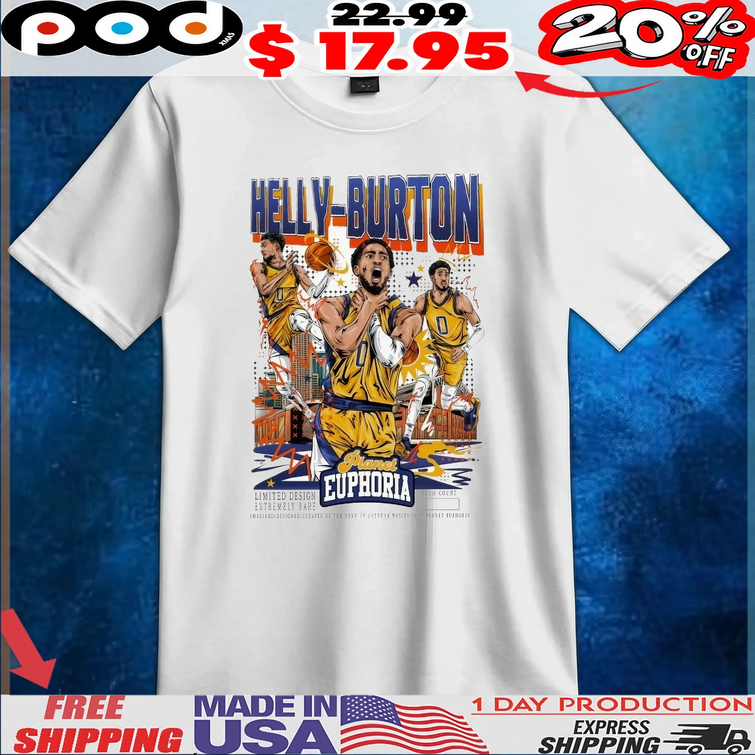 Tyrese Haliburton Helly Burton Choke Planet Euphoria Collage T shirt