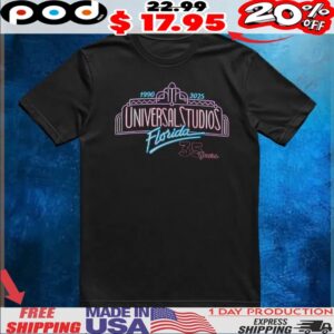Universal Studios Florida Retro Marquee 35 Anniversary Year 1990 2025 T Shirt