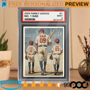 Vintage Baseball No 1 Dad Man And Kids Father's Day Personalized Acrylic Block Plaque