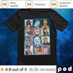 Vintage Lucha Libre Masked Wrestlers Arena Coliseo T Shirt