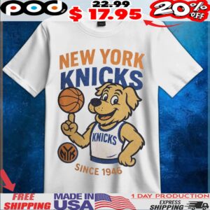 Vintage New York Knicks Since 1946 NBA Basketball Mascot T Shirt