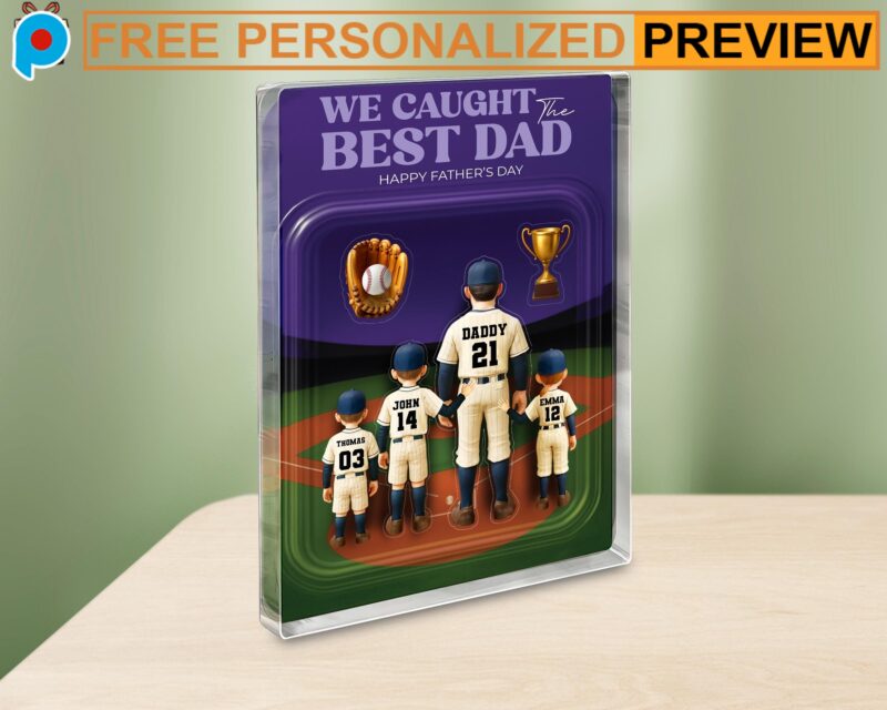 We Caught The Best Dad Baseball Father’s Day Personalized Name Father's Day Baseball Acrylic Block Plaque We Caught The Best Dad Baseball Father’s Day Personalized Name Father's Day Baseball Acrylic Block Plaque
