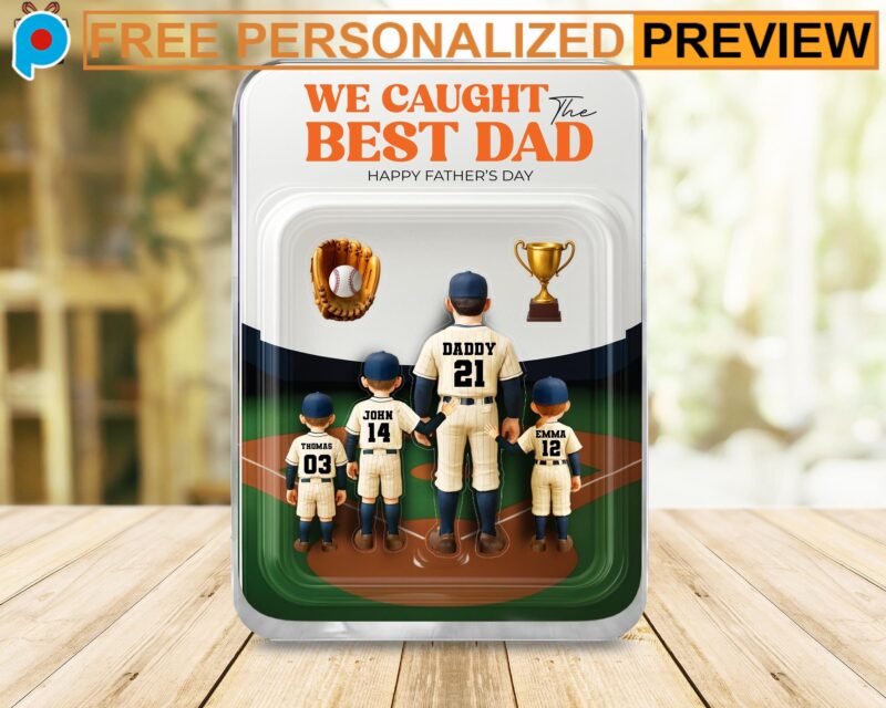 We Caught The Best Dad Baseball Father’s Day Personalized Name Father's Day Baseball Acrylic Block Plaque We Caught The Best Dad Baseball Father’s Day Personalized Name Father's Day Baseball Acrylic Block Plaque