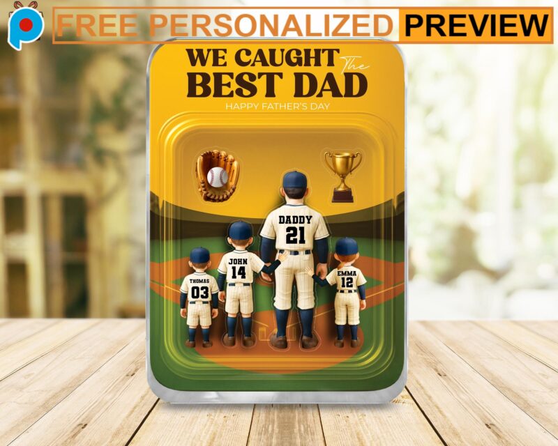 We Caught The Best Dad Baseball Father’s Day Personalized Name Father's Day Baseball Acrylic Block Plaque We Caught The Best Dad Baseball Father’s Day Personalized Name Father's Day Baseball Acrylic Block Plaque