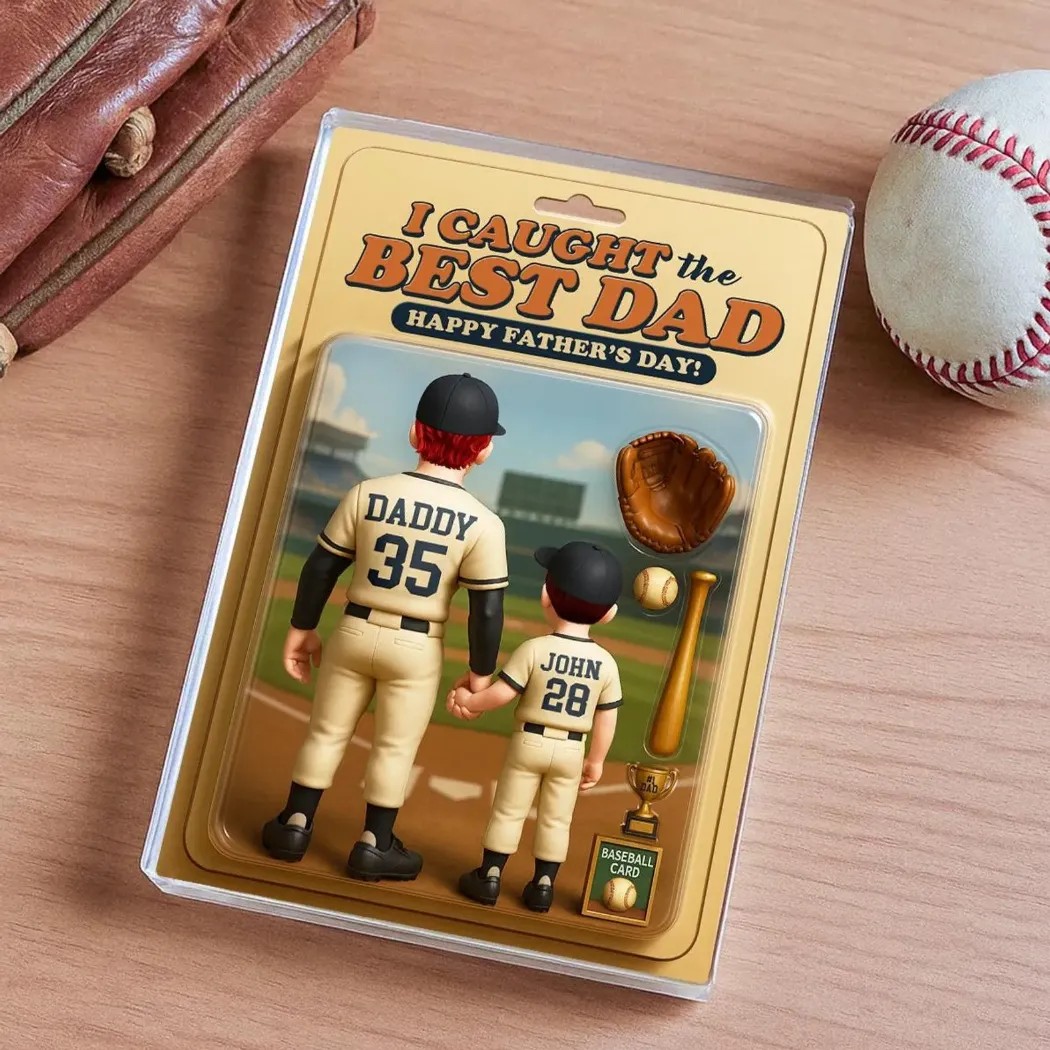We Caught the Best Dad Baseball Father's Day Personalized Acrylic Block Plaque