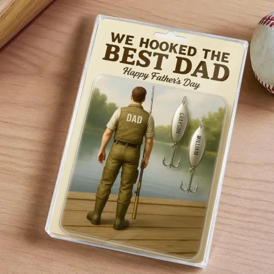 We Hooked The Best Dad Happy Father's Day Dad Fishing Custom Acrylic Block Plaque