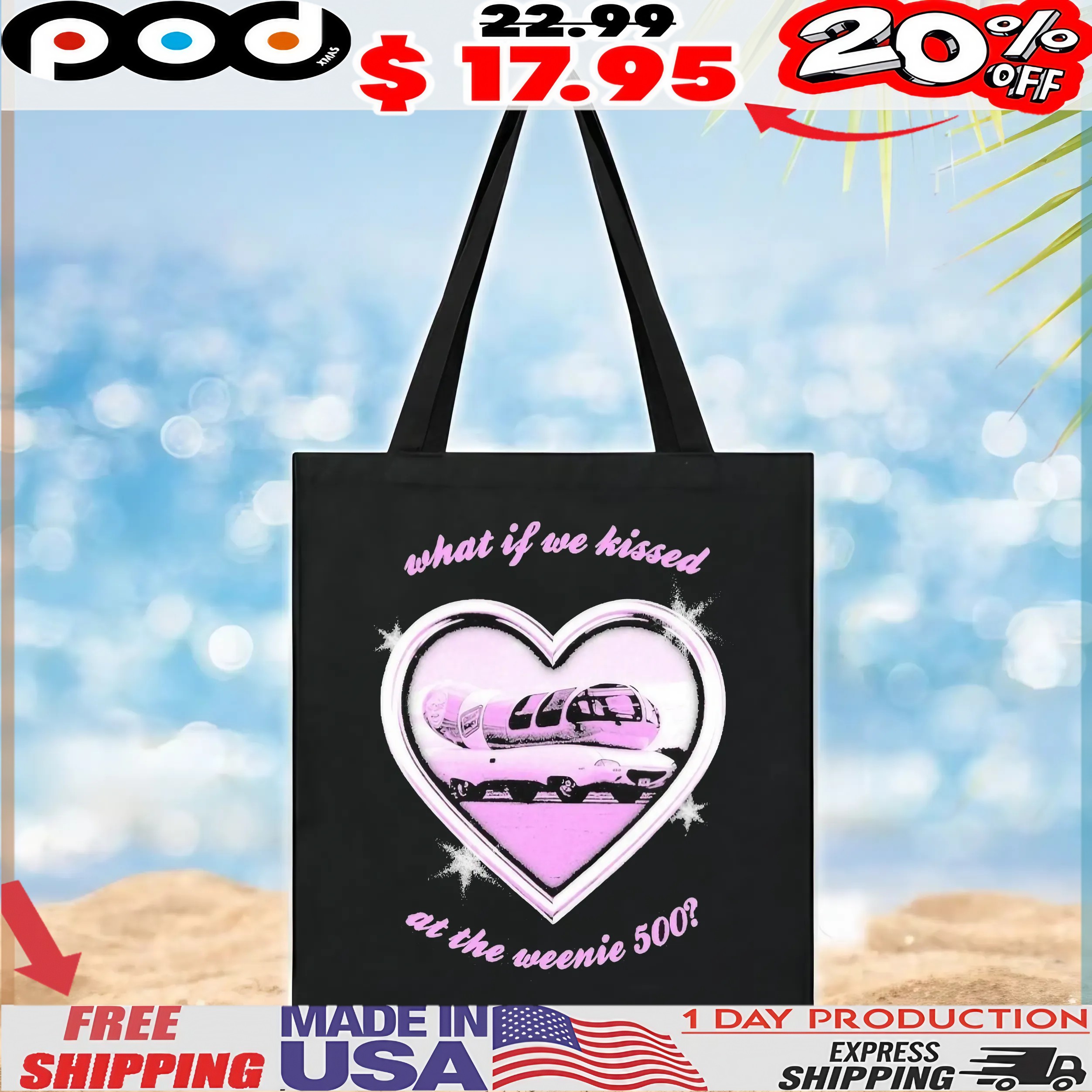 What If We Kissed At The Weenie 500 Kissin At The Race Heart T Shirt