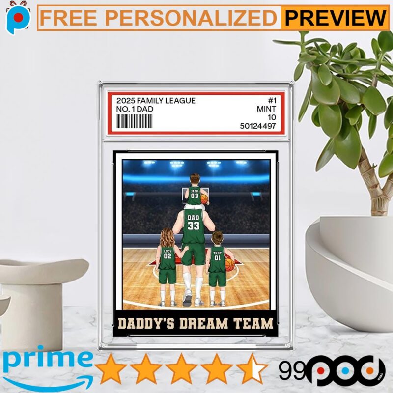 Basketball No 1 Dad Grandpa Man & Kids Father's Day Free Custom Acrylic Block Plaque