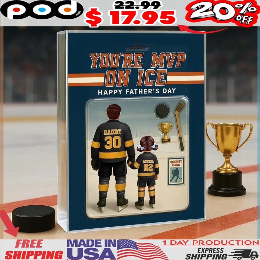 You're My MVP On Ice Hockey Dad Custom Action Figure Personalized Acrylic Block Plaque