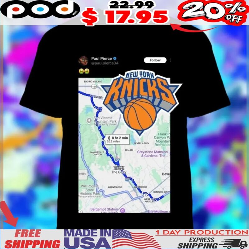 Paul Pierce status Map New York Knicks Logo Shirt