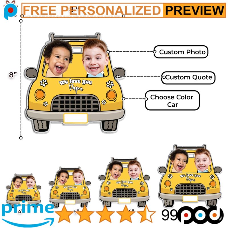 Personalized Photo Face Baby Drive Safe Daddy Father's Day Car Visor Clip