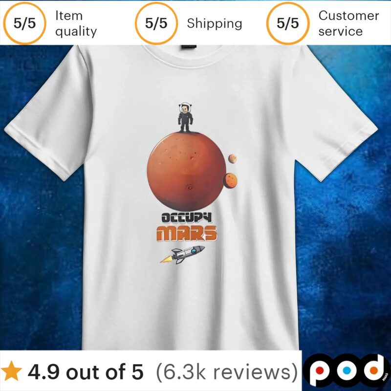 Elon Musk Occupy Mars cartoon t shirt