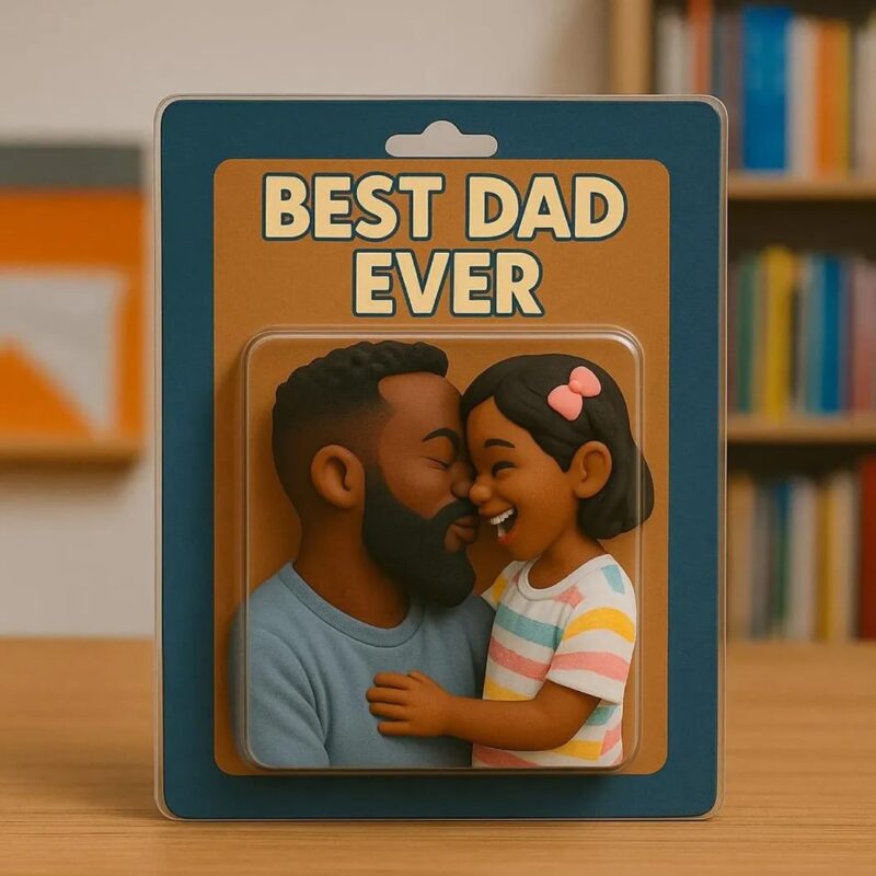 Personalized Father’s Day Gift Best Dad Ever Custom Photo Action Figure Acrylic Block