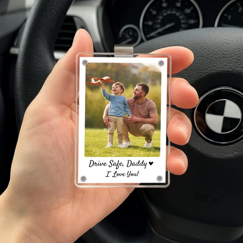 Father's Day Gift Personalized PHOTO INCLUDED Dad Car Visor Clip