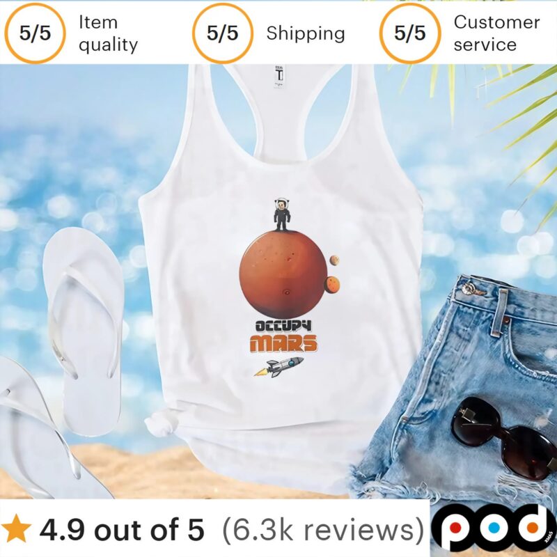 Elon Musk Occupy Mars cartoon t shirt