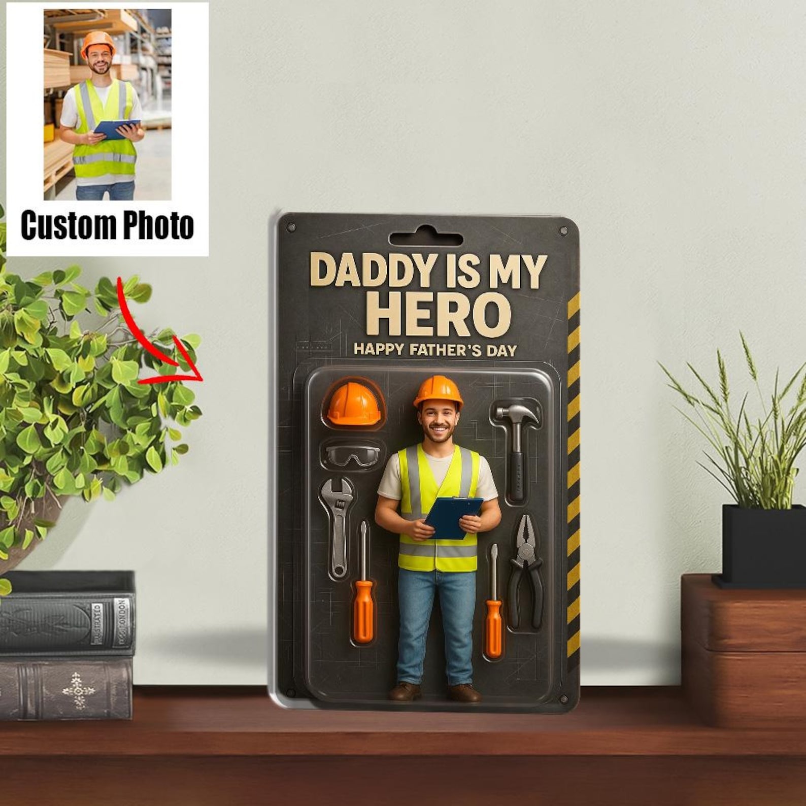 il_1588xN.6847021714_j6vi Daddy Is My Hero Happy Father's Day Personalized Figure Acrylic Block