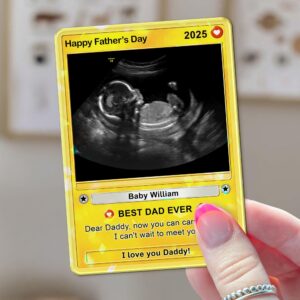 Father's Day Ultrasound Best Dad Ever Pregnancy New Dad Sonogram Hologram Wallet Card