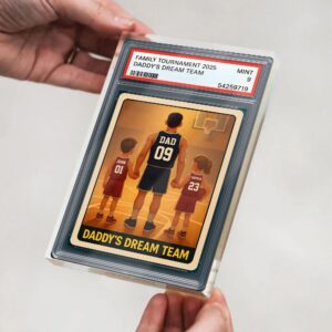 Fathers Day Gift Basketball No 1 Dad Grandpa Man And Kids Trading Card Style Personalized Acrylic Block Plaque