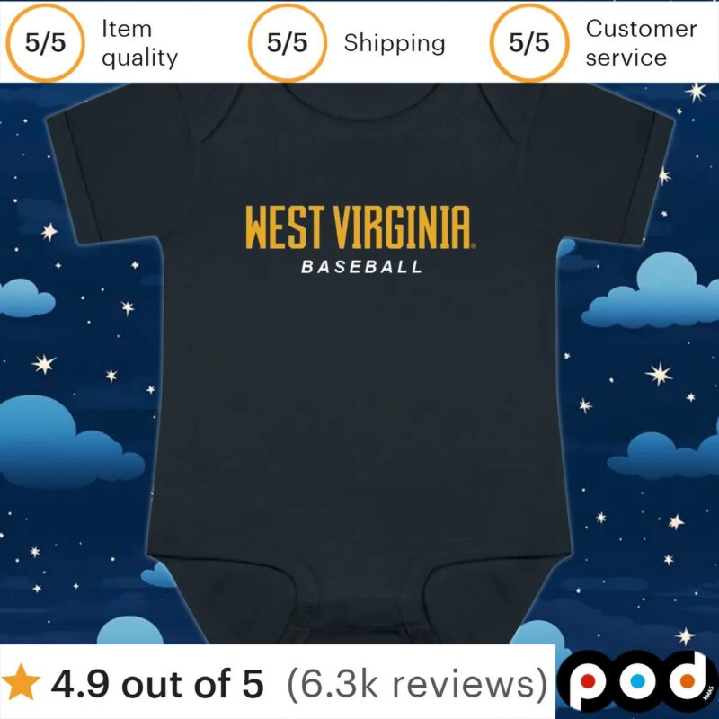 West Virginia Baseball Logo Stack T Shirt