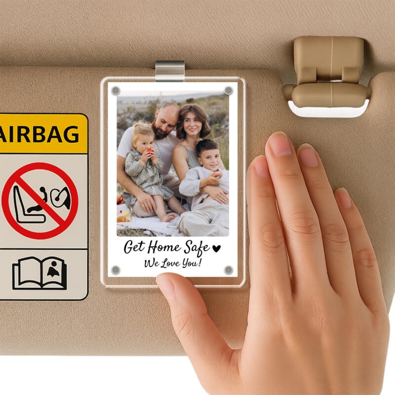 Father's Day Gift Personalized PHOTO INCLUDED Dad Car Visor Clip