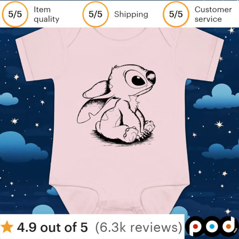Stitch sitting sketch hand drawn t shirt