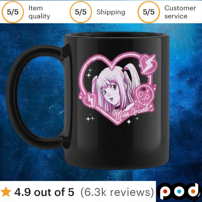 Death Note Misa Pink Heart Portrait T Shirt