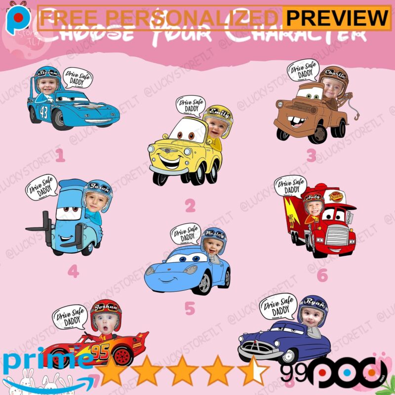 Drive Safe Daddy Custom Photo Acrylic Father's Day Disney Car Visor Clip