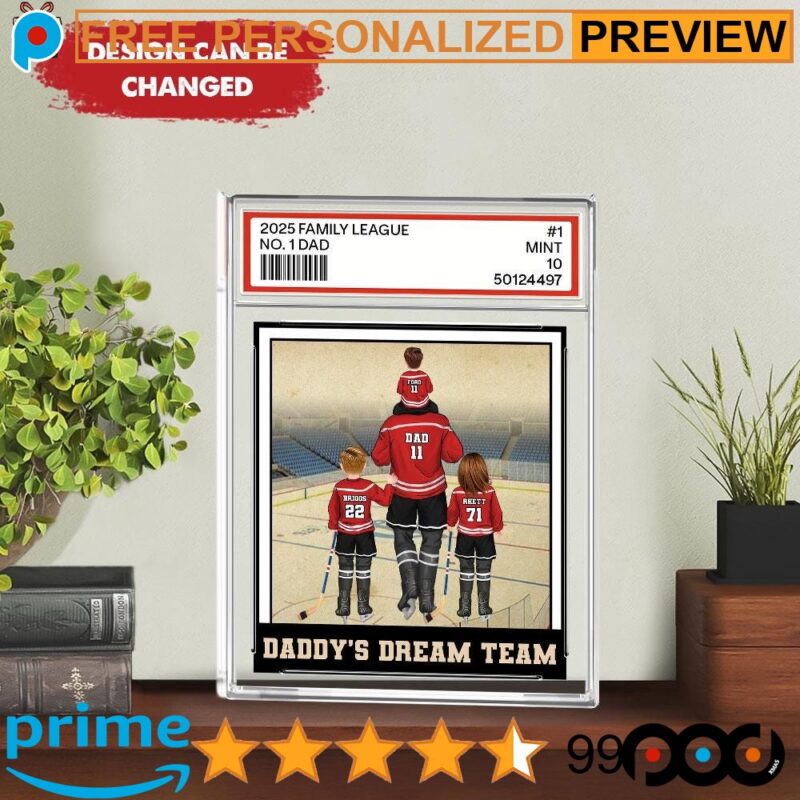 Hockey No 1 Dad Grandpa Man and Kids Hockey Lover Father's Day Free Custom Acrylic Block Plaque Hockey No 1 Dad Grandpa Man and Kids Hockey Lover Father's Day Free Custom Acrylic Block Plaque