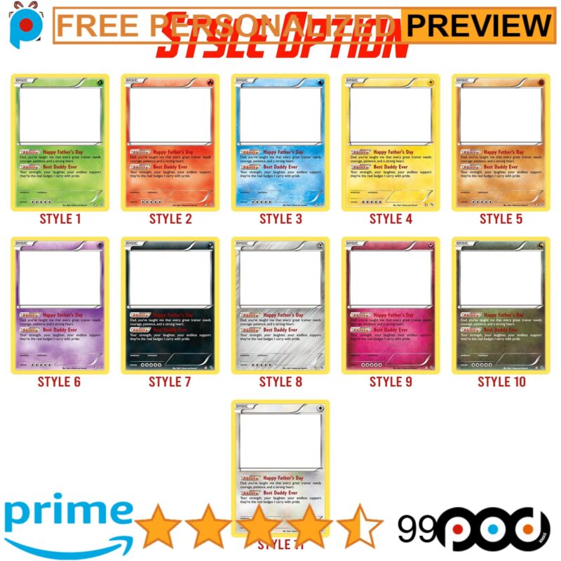 Free Personalized Father's Day Best Dad Pokemon Anime Photo Card Free Personalized Father's Day Best Dad Pokemon Anime Photo Card