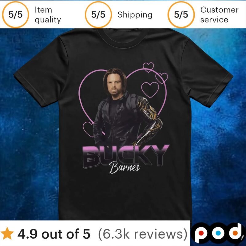 Marvel Thunderbolts Bucky Barnes Hearts T Shirt