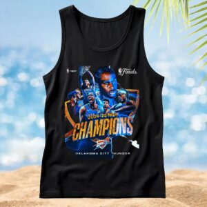 2025 NBA Champions Poster Oklahoma City Thunder Team Celebration Art T Shirt