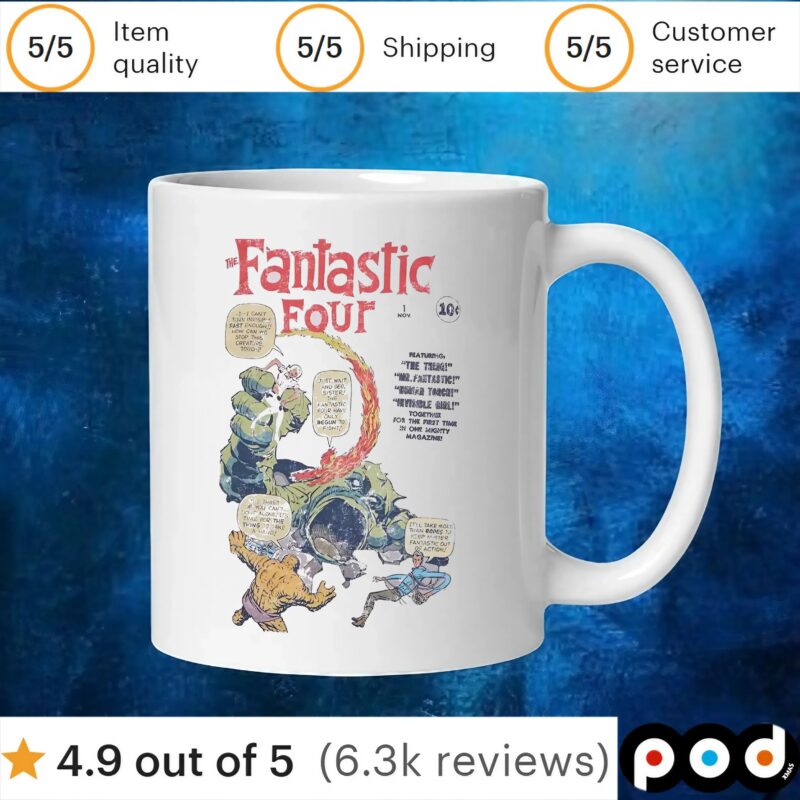Marvel The Fantastic Four Comic Book Cover T Shirt