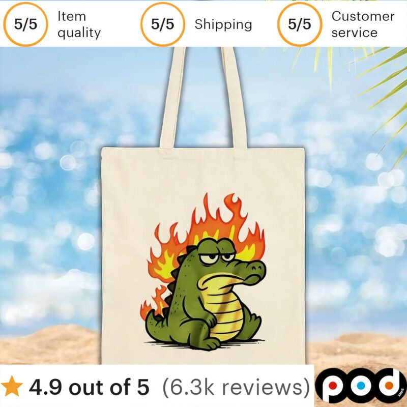 Crocodile on fire t shirt