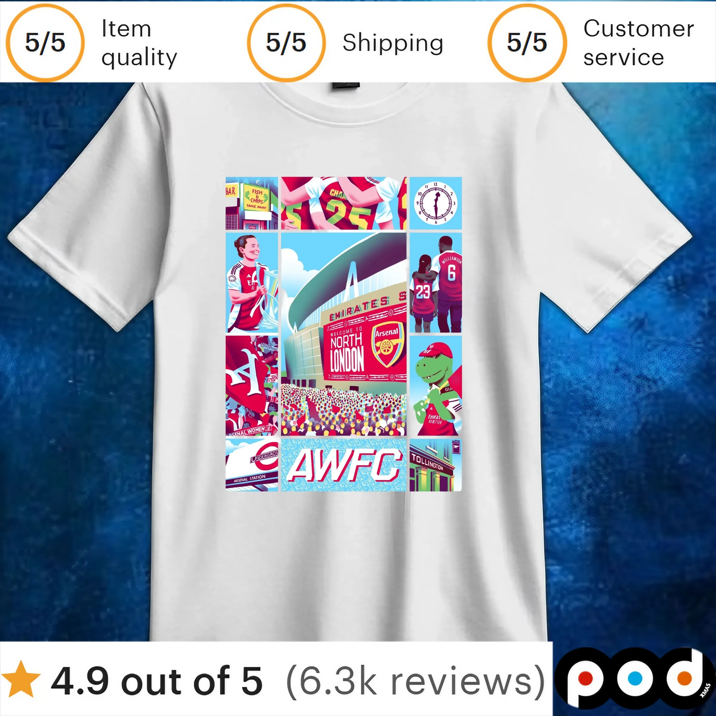 AWFC Welcome To North London At Emirates Stadium T Shirt