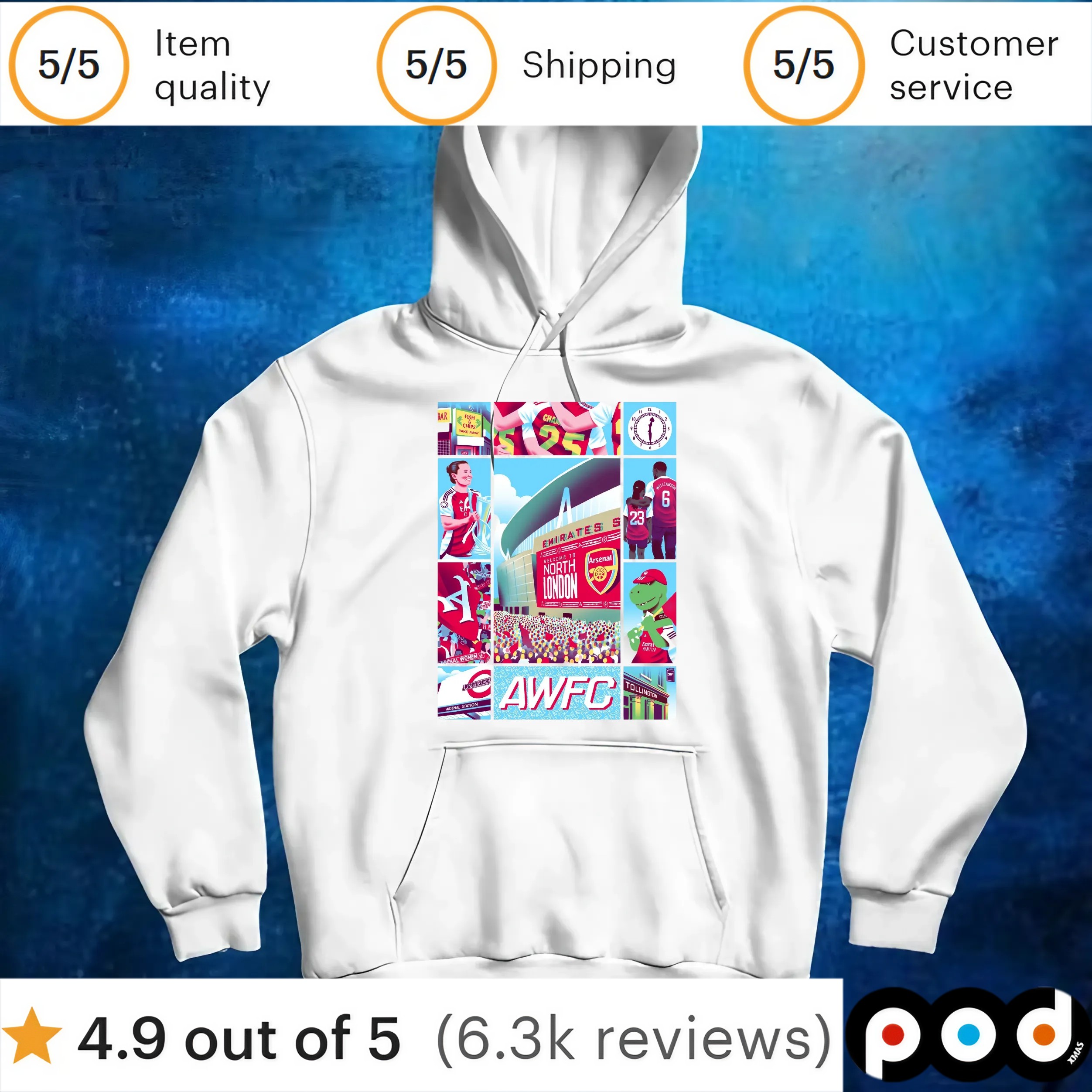 AWFC Welcome To North London At Emirates Stadium T Shirt