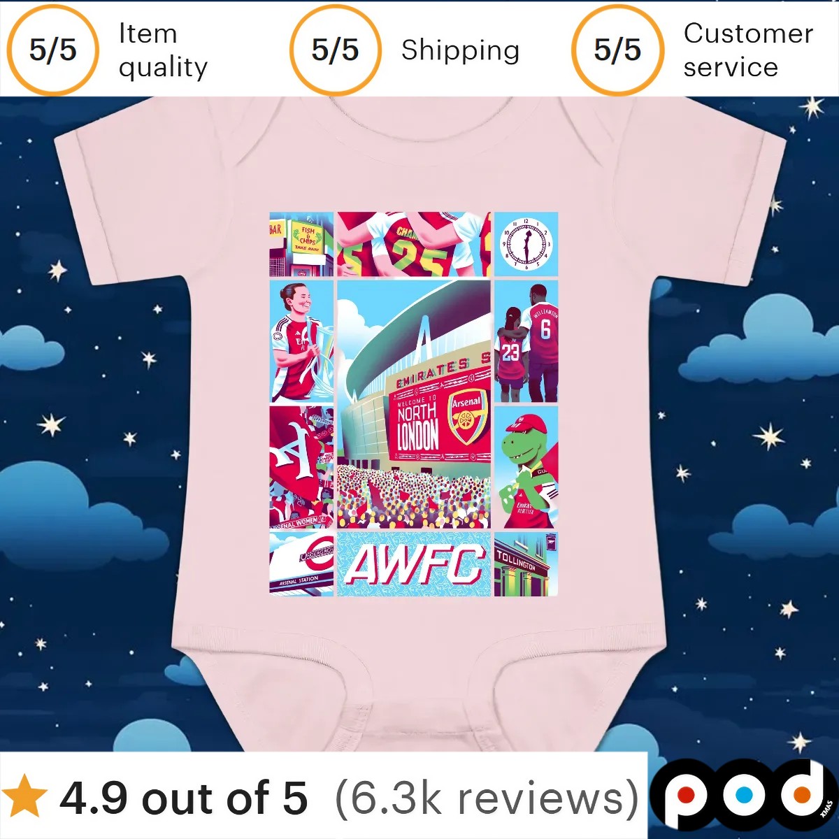 AWFC Welcome To North London At Emirates Stadium T Shirt