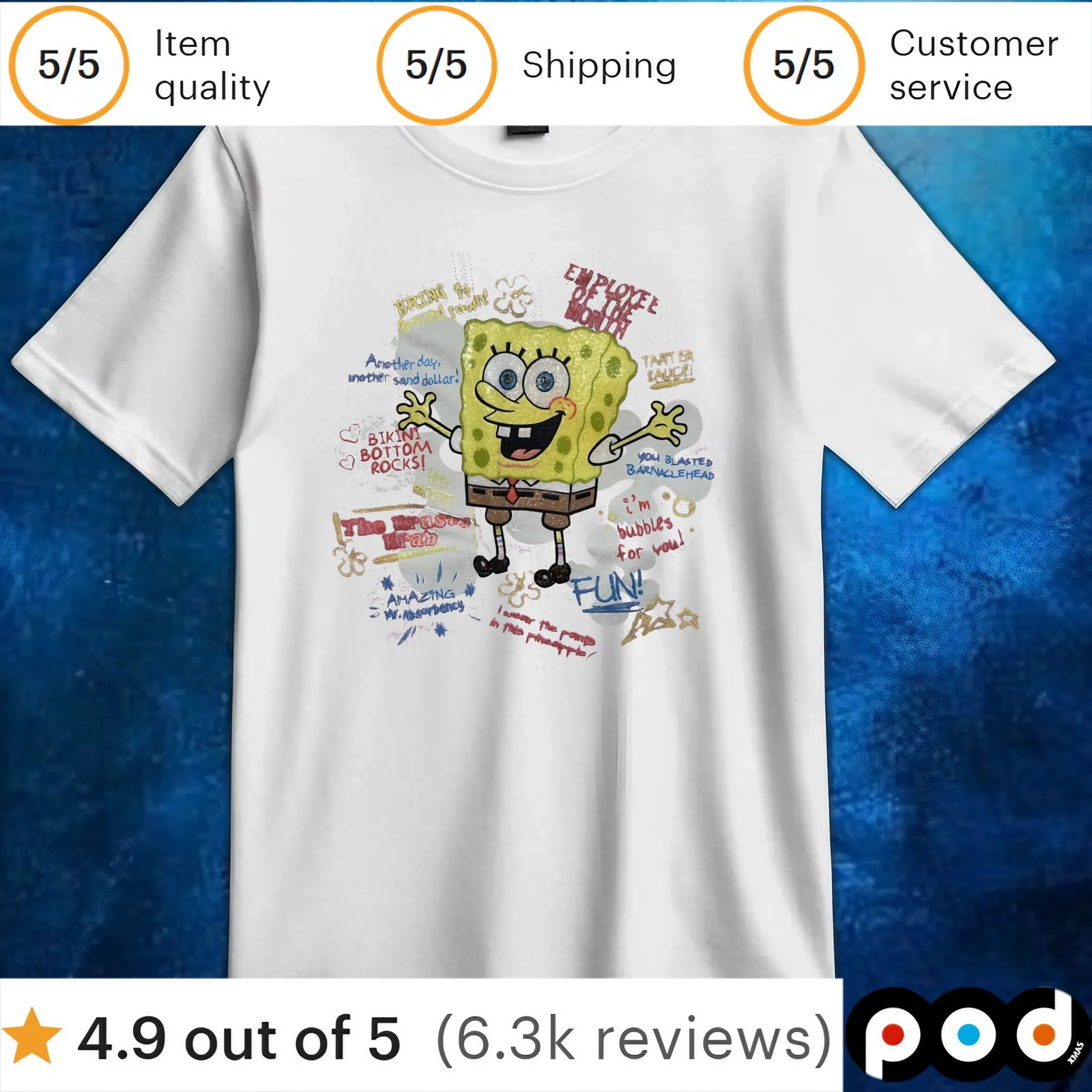 A SpongeBob collage shirt design from 2005 t shirt A SpongeBob collage shirt design from 2005 t shirt