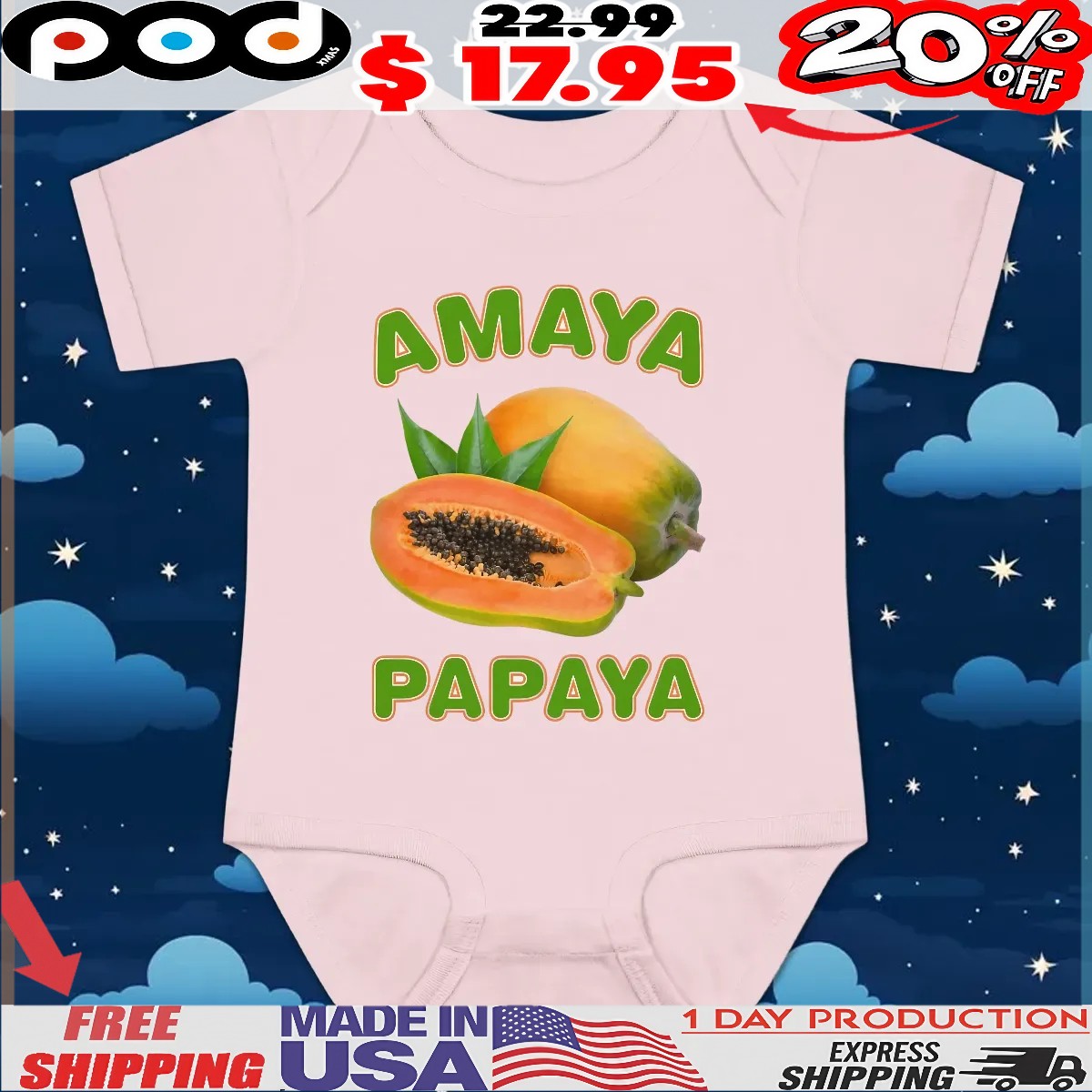 Amaya Papaya Fruit T Shirt